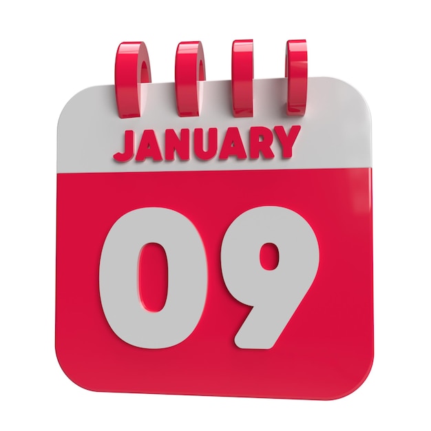 09 stycznia Kalendarz 3D
