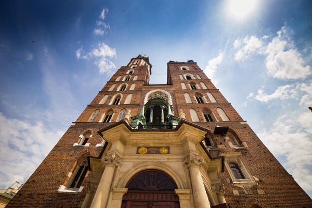 10 Lipca 2017kraków Polska Stare Centrumkraków Rynekzabytkowe Centrum Miasto Ze Starożytną Architekturą