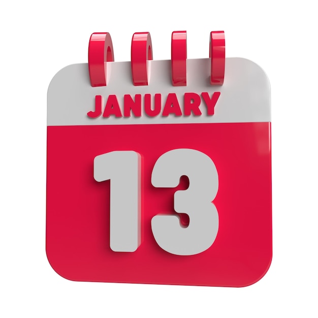 13 stycznia Kalendarz 3D