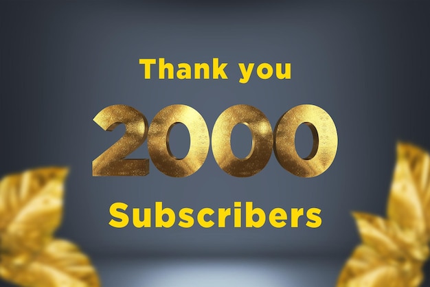 2000 subskrybentów baner powitalny ze złotym wzorem
