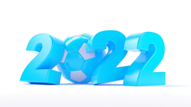 2022 3d render ilustracja niebieski pastelowy kolor Nowy rok