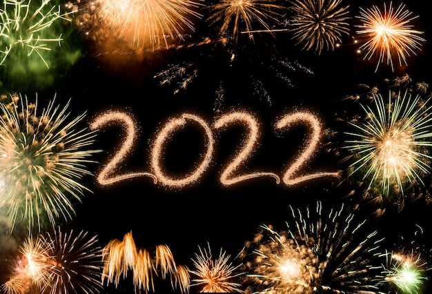 2022 Nowy Rok fajerwerki tło