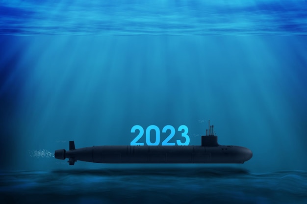 2023 noworoczny okręt podwodny na pełnym morzu, Światowy Dzień Morza, Dzień Marynarki Wojennej i Dzień Morza. Wydarzenie marynarki wojennej