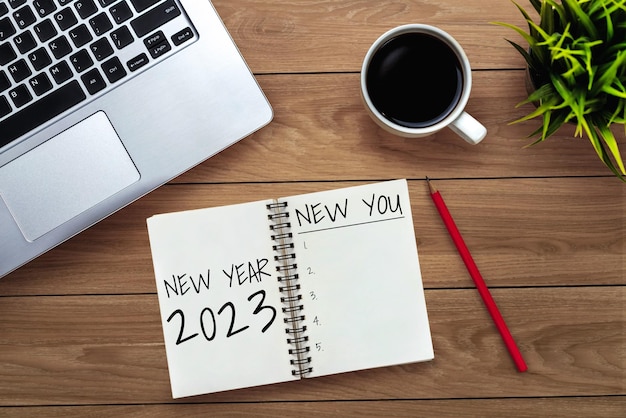 2023 Szczęśliwego Nowego Roku Lista celów i ustalanie planów