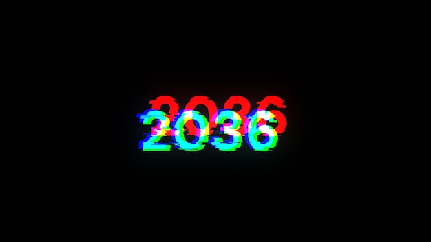 2036 tekst z efektami ekranu usterek technologicznych