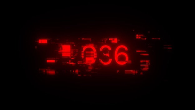 2036 tekst z efektami ekranu usterek technologicznych