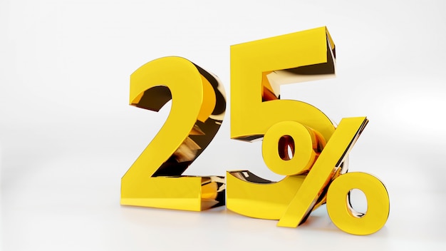 25% złoty symbol