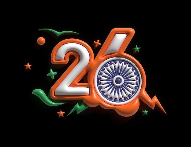 26 stycznia koncepcja dzień Republiki Indii. Ilustracja wektorowa.