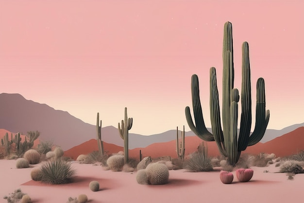 3 d render kaktusa w krajobrazie 3 d render kaktusa w krajobrazie piękny kaktus na