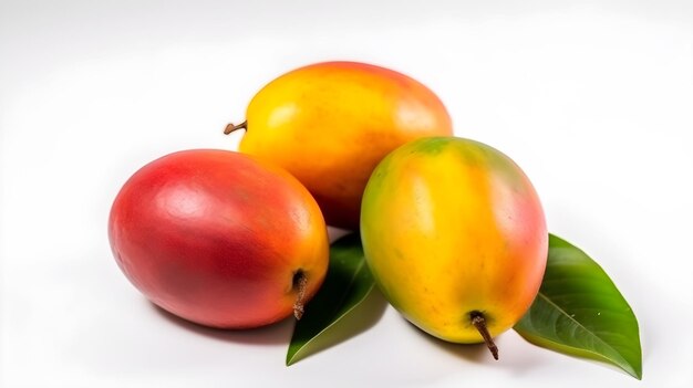 3 mango na izolowaniu białym tle