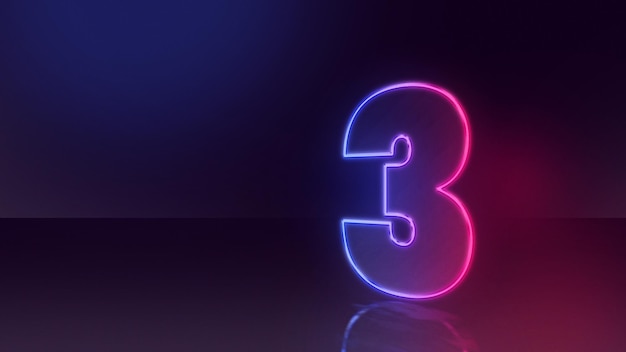 3 neonowy numer
