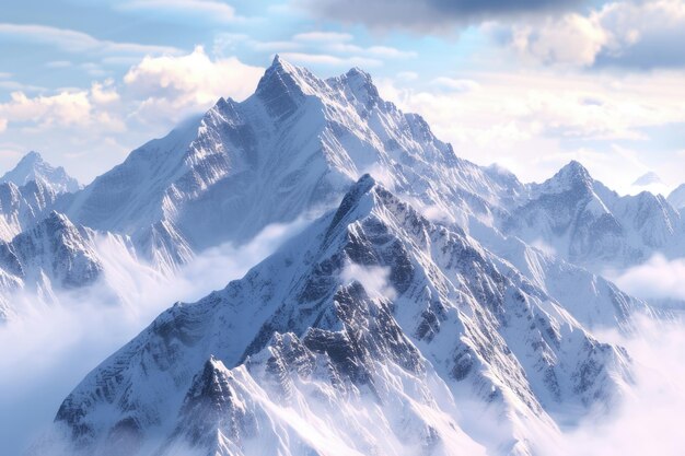 3 szczyt górski śnieg w zimie krajobraz alpejski