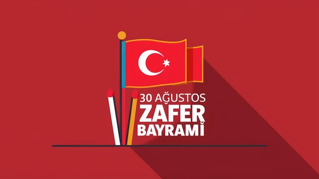 Zdjęcie 30 sierpnia święto zwycięstwa banner design zafer bayrami generative ai