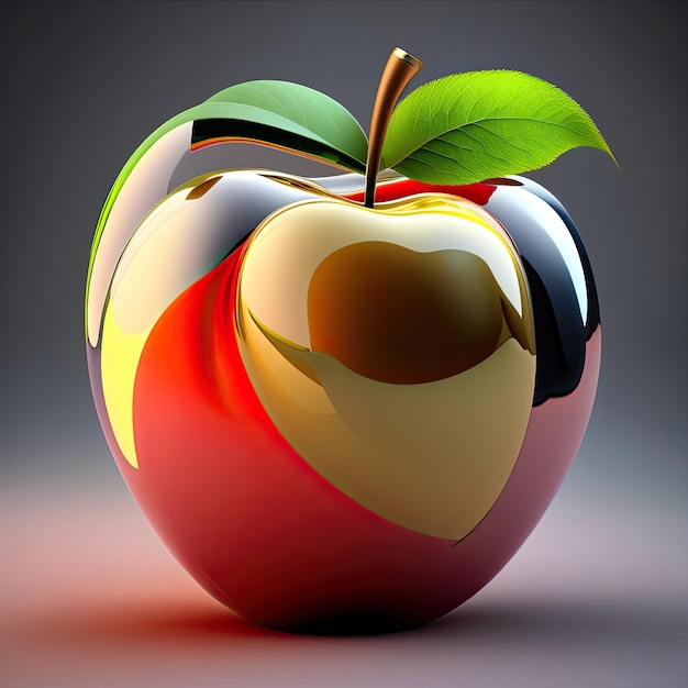 3D abstrakcyjne jabłko