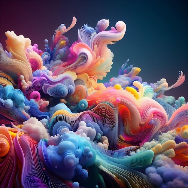 Zdjęcie 3d abstrakcyjne kolorowe tło przepływu