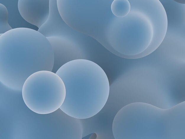 Zdjęcie 3d abstrakcyjne kule tła, płyn. renderowania 3d.