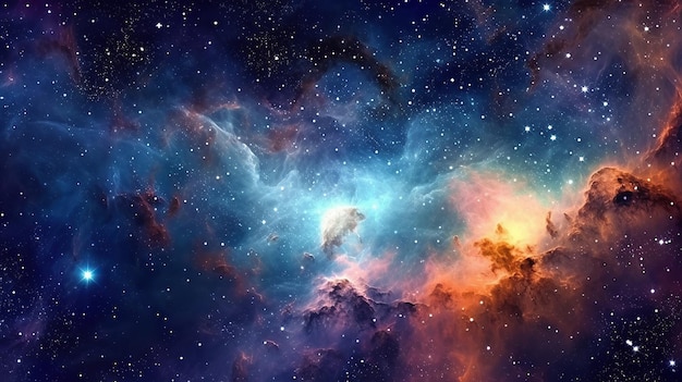 Zdjęcie 3d abstrakcyjne niebo kosmiczne z gwiazdami i mgławicą tło generatywne ai