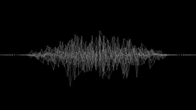 3d abstrakcyjne tło fali dźwiękowej Technologia cyfrowa fali na pustym tle Nauka big data