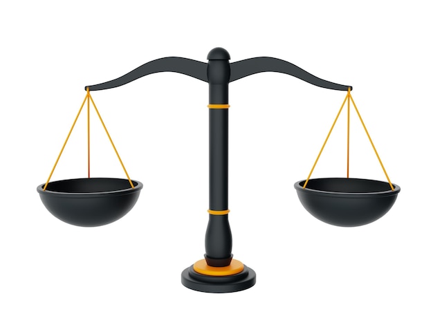 3D Balance ( Taraju ) symbol sprawiedliwości