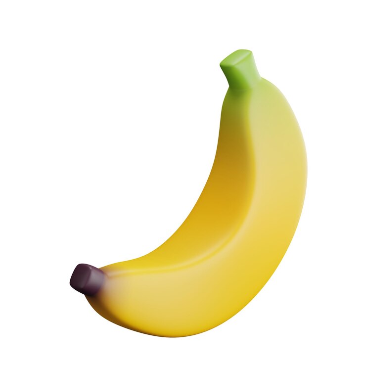 3d banan na białym tle