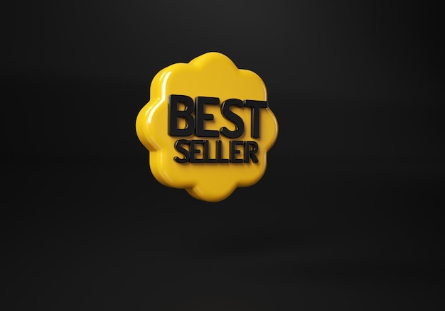 Zdjęcie 3d bestseller badge logo design słowo bestseller award symbol emblemat ikona etykieta lub naklejka