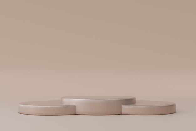 3D beżowe minimalne tło z geometrycznym cokolem na podium Modny projekt graficzny Złota runda