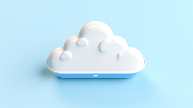 3D biała niebieska ikona chmury minimalny styl chmura obliczeniowa usługa online technologia cyfrowa