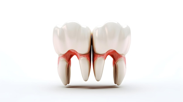 3D białe zęby ilustracja na białym tle