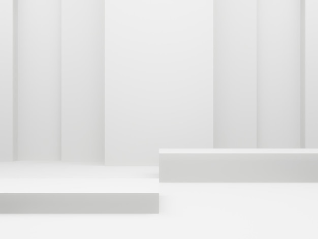 3D biały geometryczny pokój Biały tło
