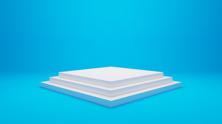 Zdjęcie 3d biały kwadrat podium