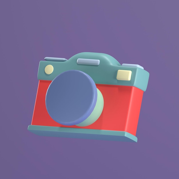 3D Cartoon Low Poly Camera Toy Icon