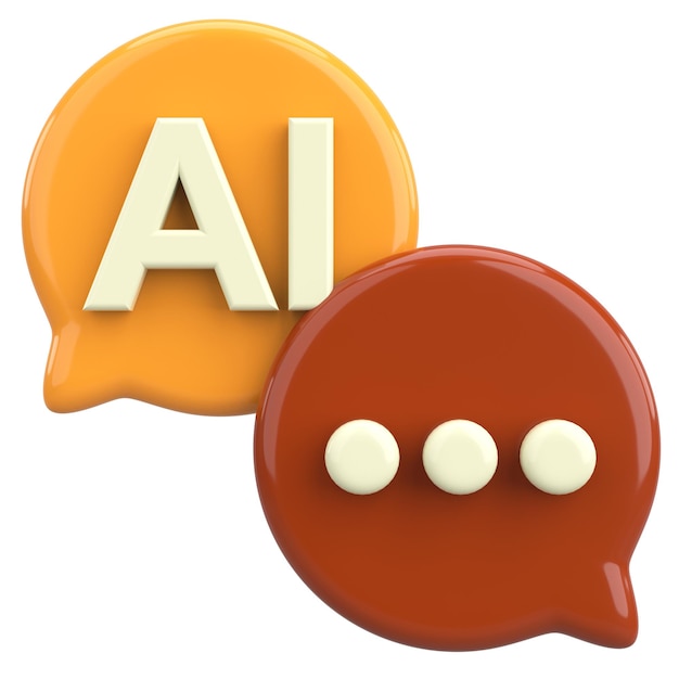 3D Chatbot Icon AI Model Języka Ilustracja 3D