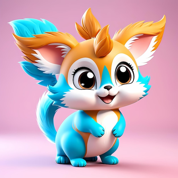 3D Cute Animals Cartoon 3D Cartoon Animals Ilustracja dla dzieci