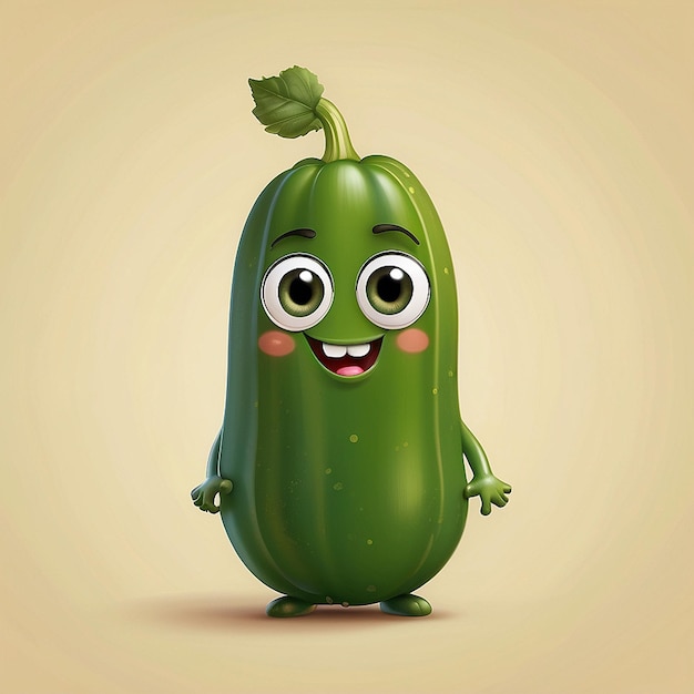 3d Cute zucchini postać