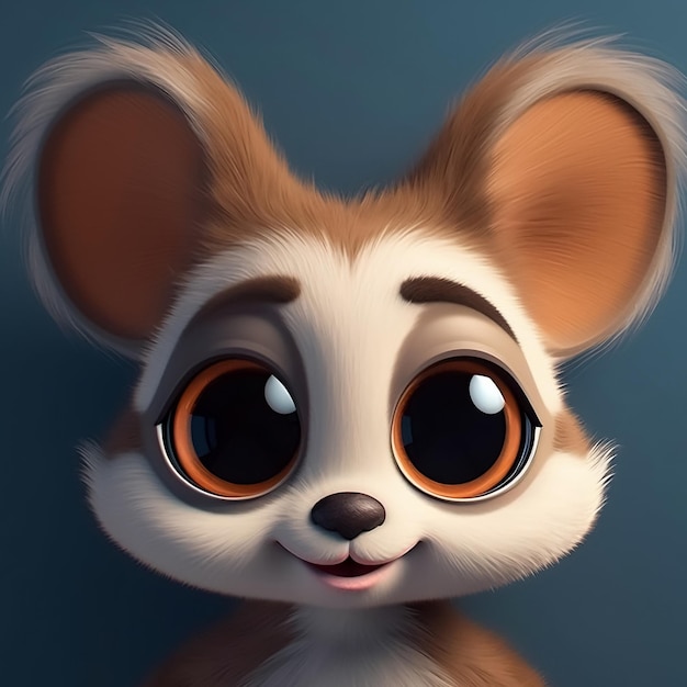 3D cute zwierząt twarz Cartoon zwierząt twarz z dużymi oczami