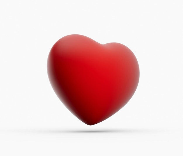 3D czerwone serce Latanie na białym tle na białym tle ilustracji 3D