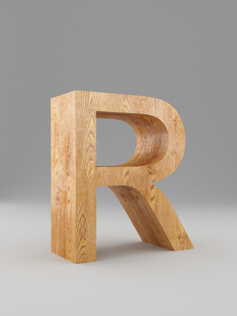 Zdjęcie 3d dekoracyjny drewniany alfabet, wielka litera