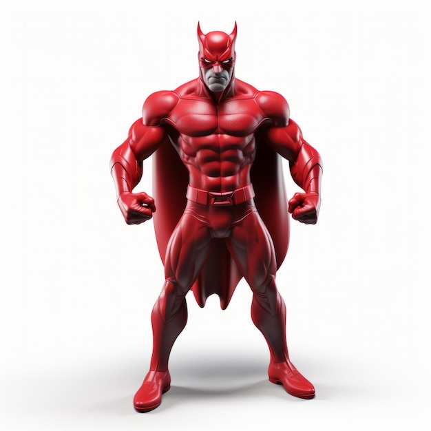 3d Devil Superhero Red Comic Character w stylu demonicznym