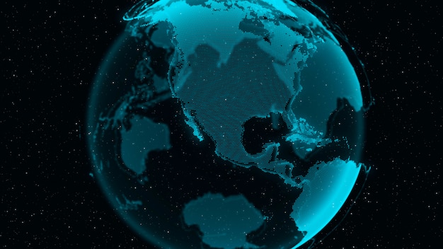 3d Digital Earth Pokazuje Koncepcję Globalnej Sieci