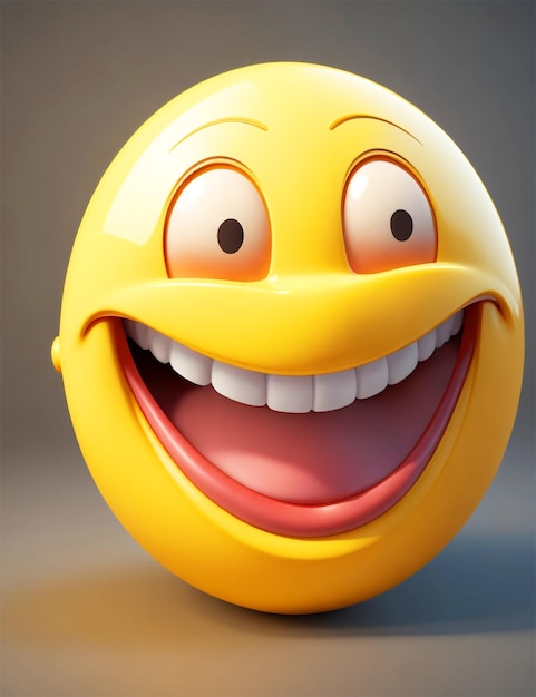 3D emoji z podekscytowanym uśmiechem