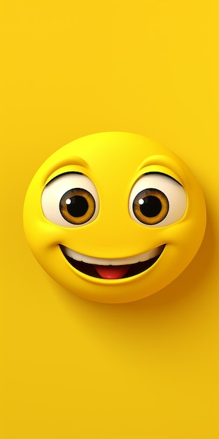 3d emoji żółta twarz uśmiechnięta z uśmiechnącą tapetą