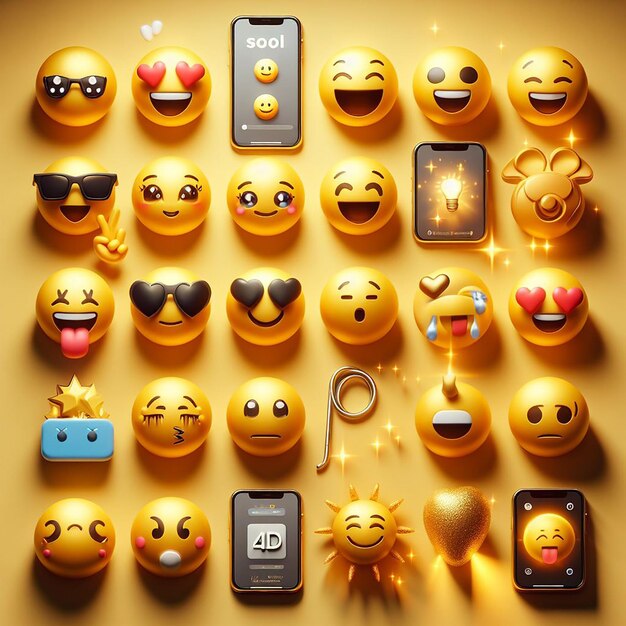 Zdjęcie 3d fajne emoji