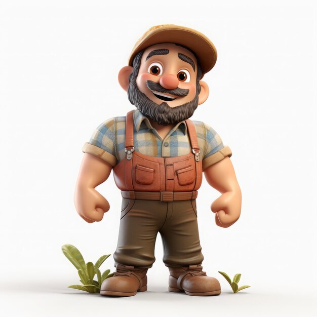 3D Farmer Mascot Character