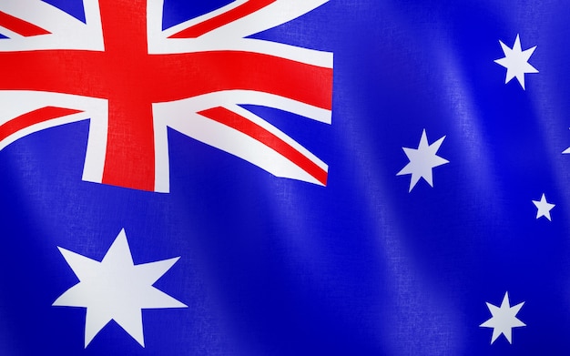 Zdjęcie 3d flag of australia.