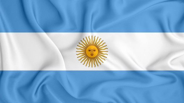 3D flaga Argentyny macha teksturą