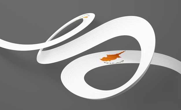3d Flaga Cypru 3d Błyszcząca flaga Cypru na szarym tle 3d Ilustracja