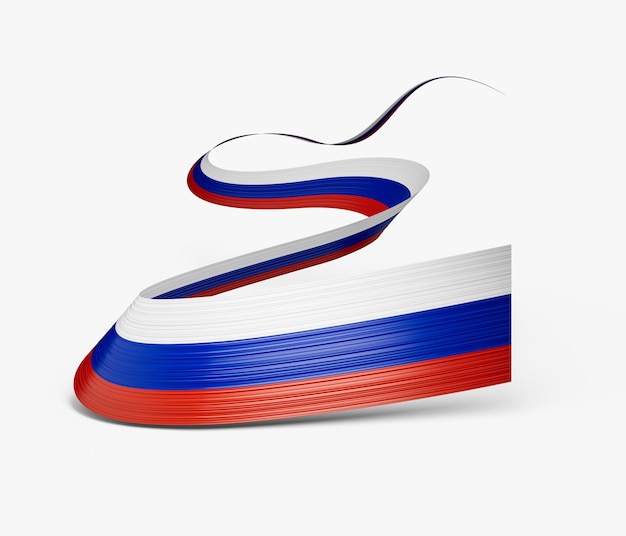 3d Flaga Rosji 3d Machająca wstążką Flaga izolowana na białym tle 3d ilustracja