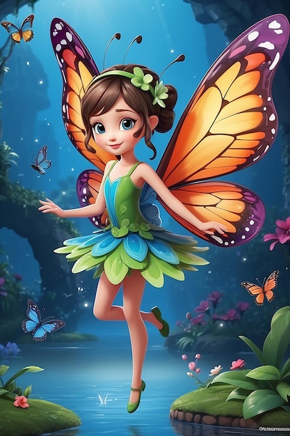 3D Flying Butterfly Fairy Cartoon Design (Tworzenie kreskówek o latających motylach)