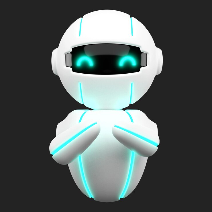 3D Friendly Śliczny robot wirtualny inteligentny asystent bot chatbot maskotka AI Sztuczna inteligencja