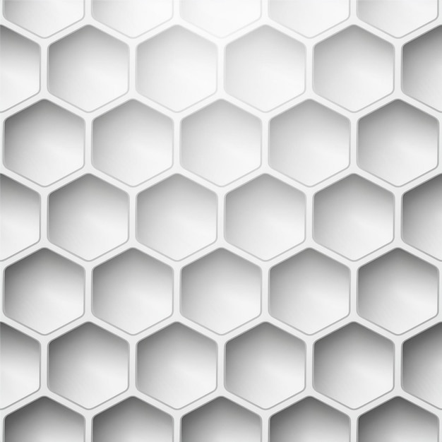 3D Futuristyczna mozaika z płatkiem miodowym Białe tło Realistyczna tekstura geometryczna Abstrakcyjny biały wektor